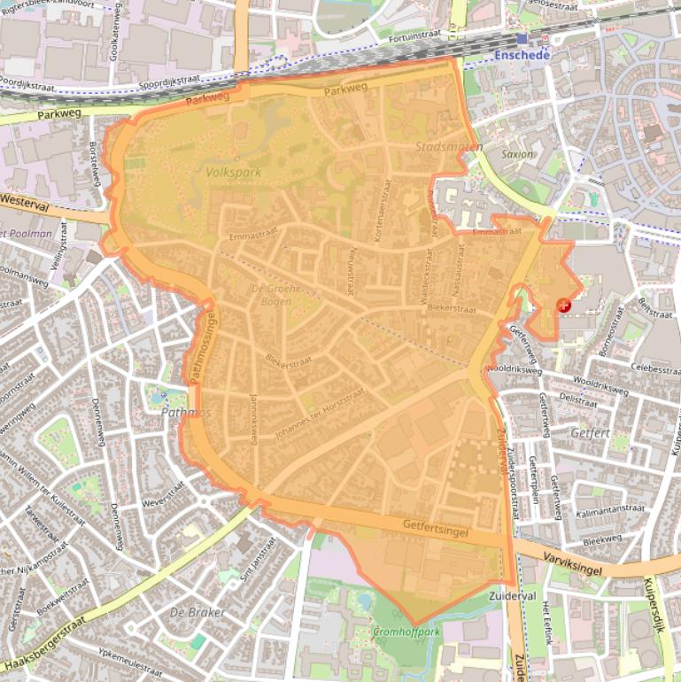 Kaart van postcodegebied 7513.