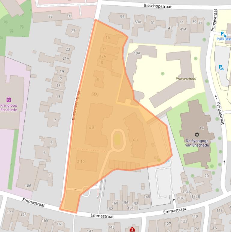 Kaart van postcodegebied 7513AE.