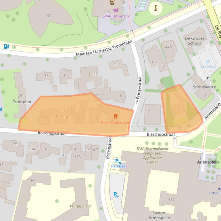 Kaart van postcodegebied 7513AK.