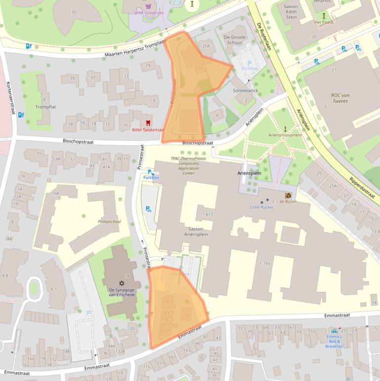 Kaart van postcodegebied 7513AM.