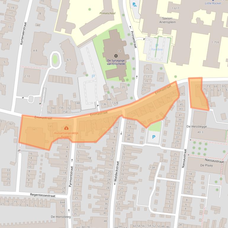 Kaart van postcodegebied 7513BB.