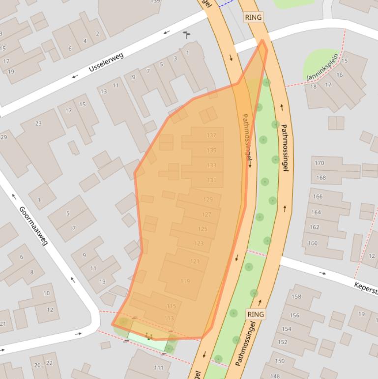 Kaart van postcodegebied 7513CD.