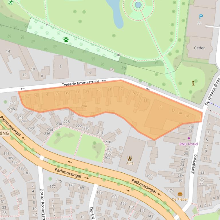 Kaart van postcodegebied 7513CX.