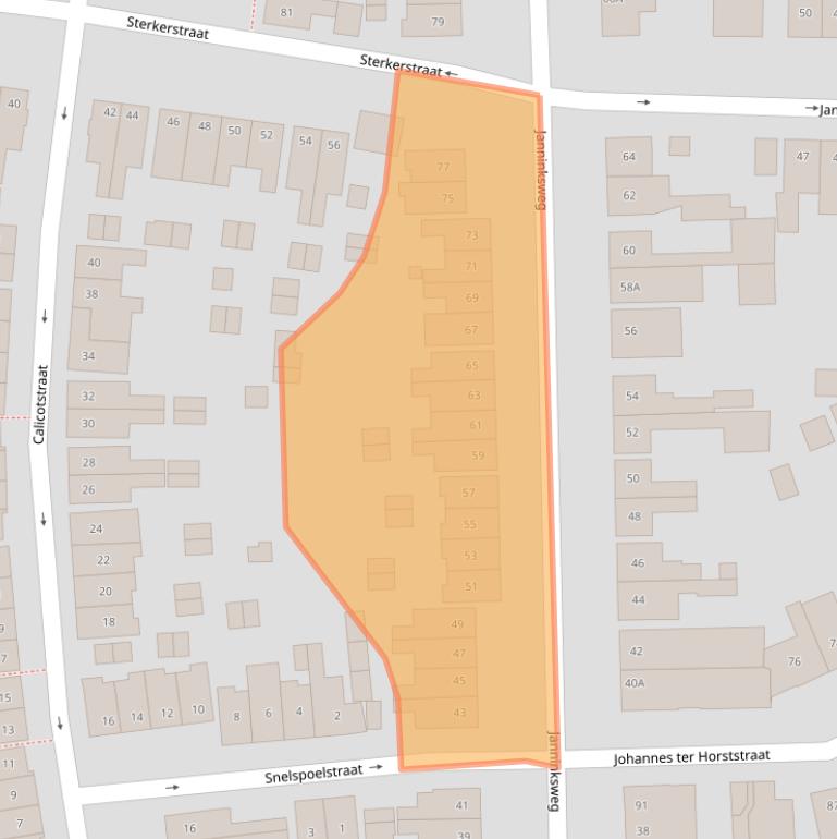 Kaart van postcodegebied 7513DG.