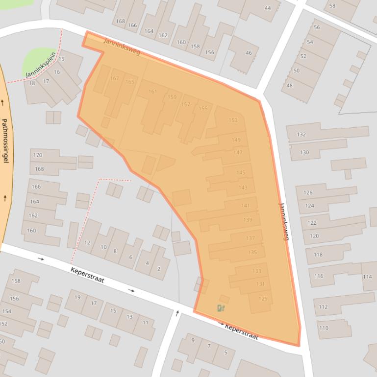 Kaart van postcodegebied 7513DJ.