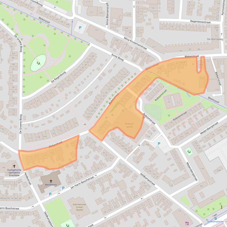 Kaart van postcodegebied 7513DT.