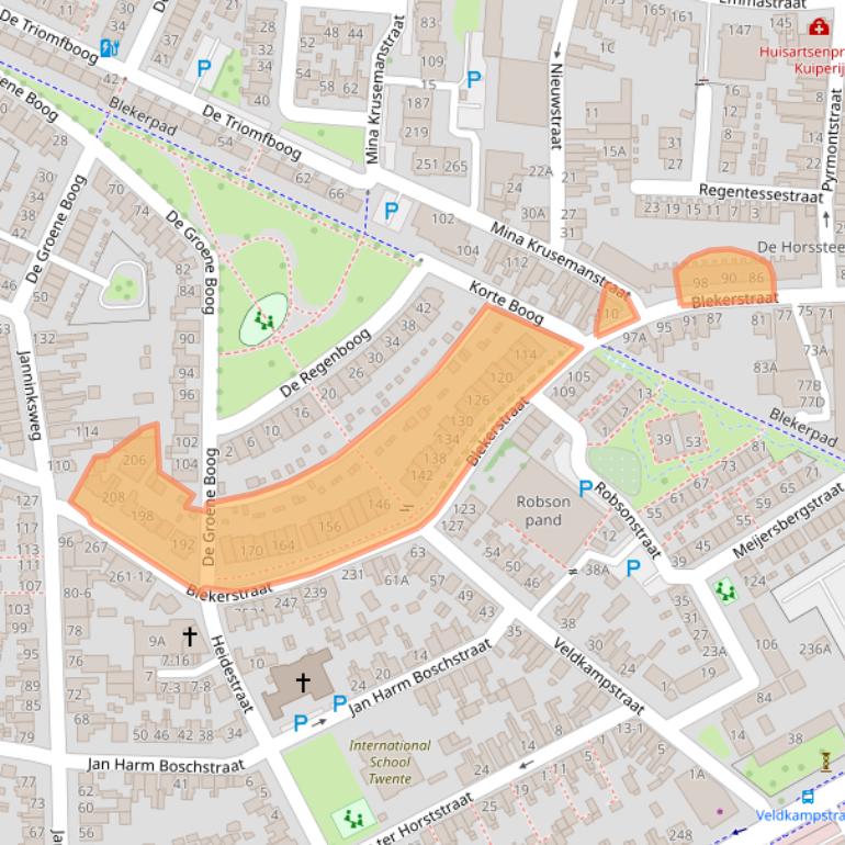 Kaart van postcodegebied 7513DZ.