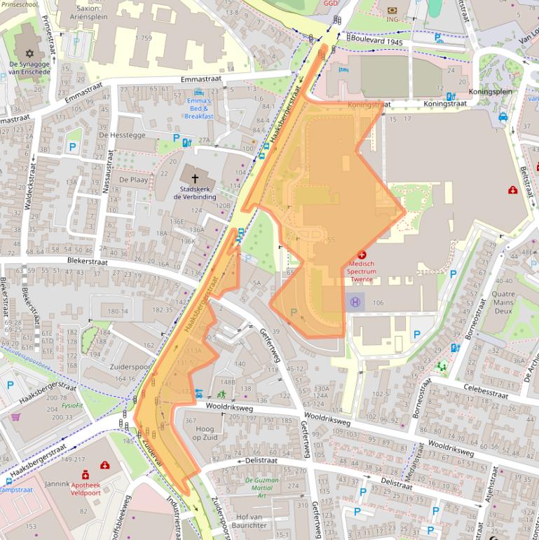 Kaart van postcodegebied 7513ER.