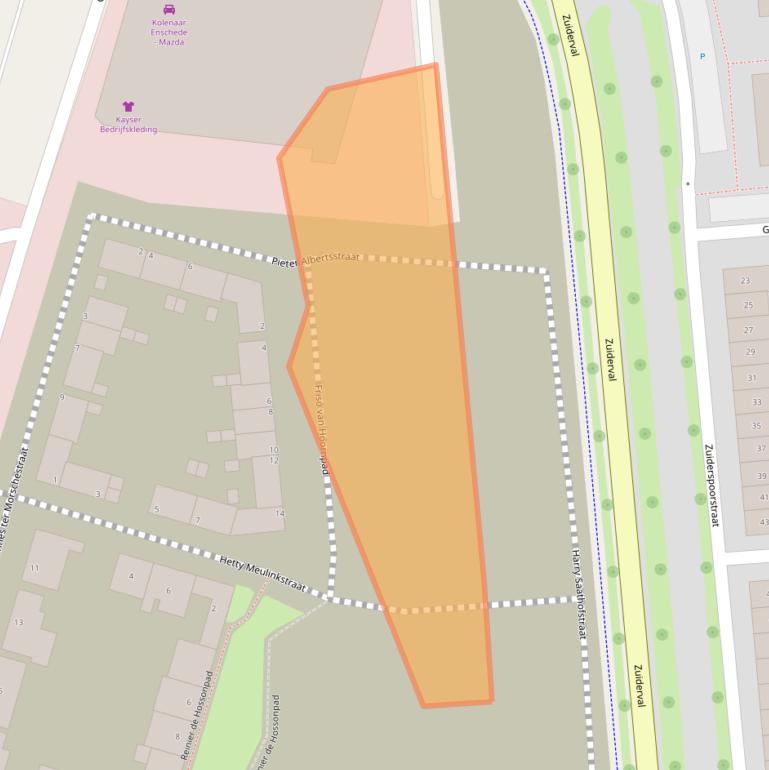 Kaart van postcodegebied 7513EZ.