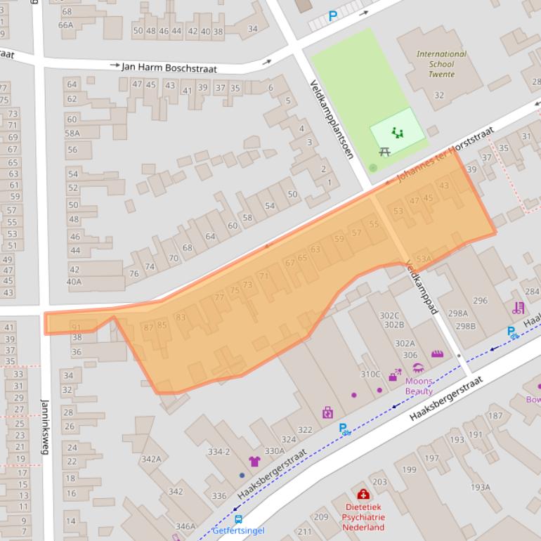 Kaart van postcodegebied 7513ZG.