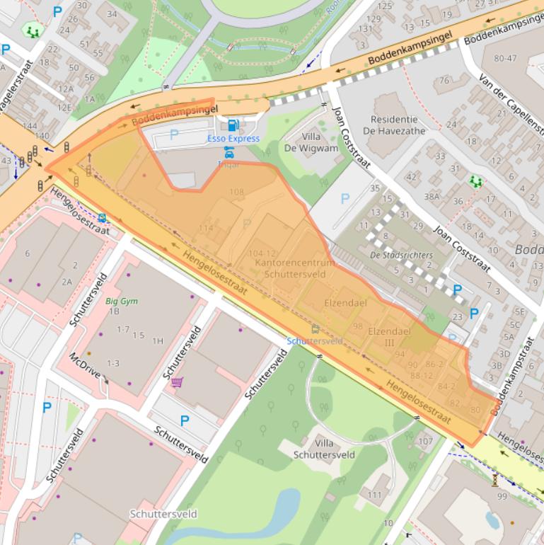 Kaart van postcodegebied 7514AK.