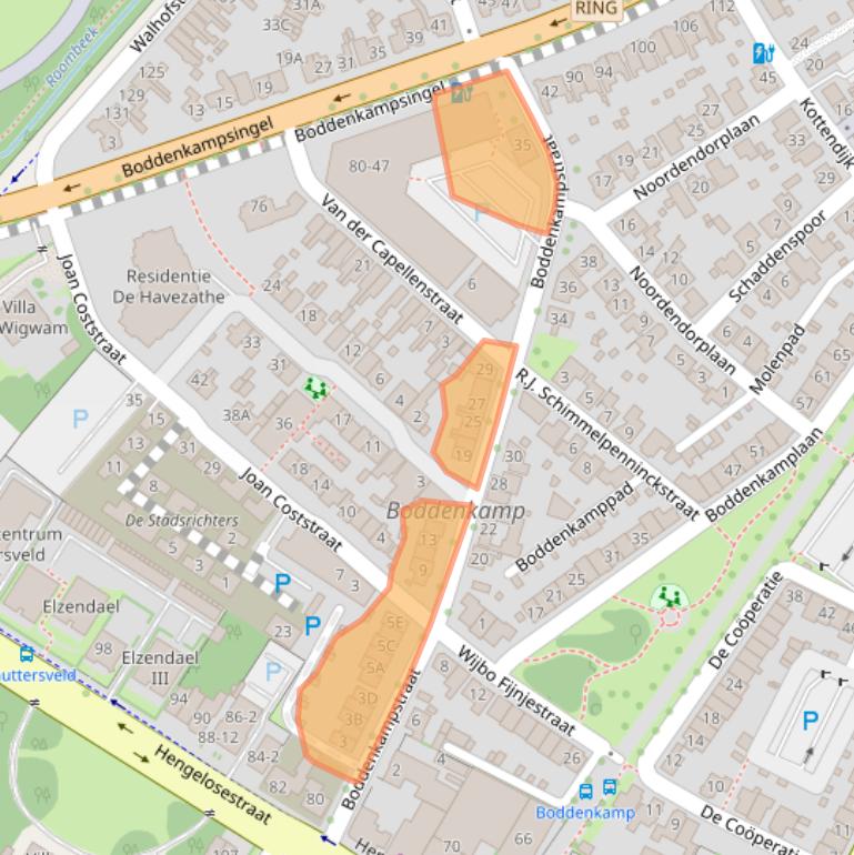 Kaart van postcodegebied 7514AX.