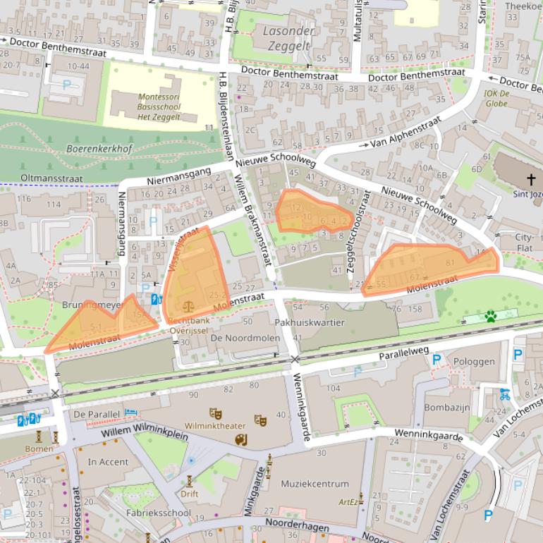 Kaart van postcodegebied 7514DJ.