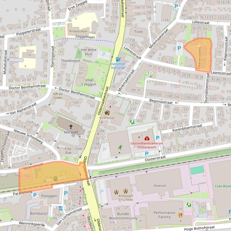 Kaart van postcodegebied 7514DW.