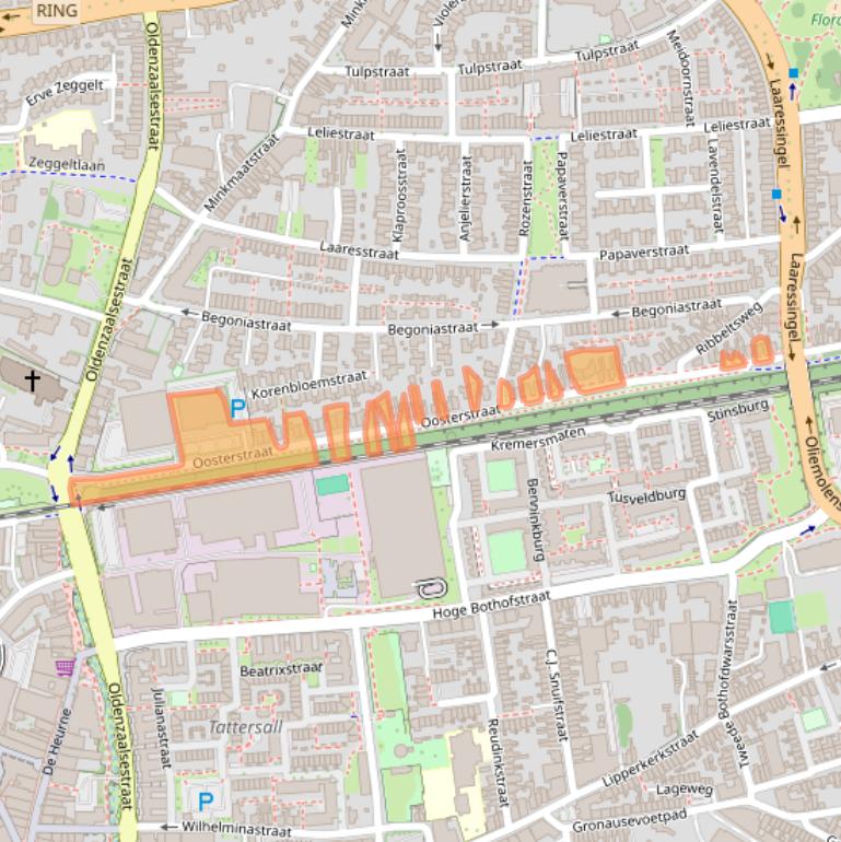 Kaart van postcodegebied 7514DZ.