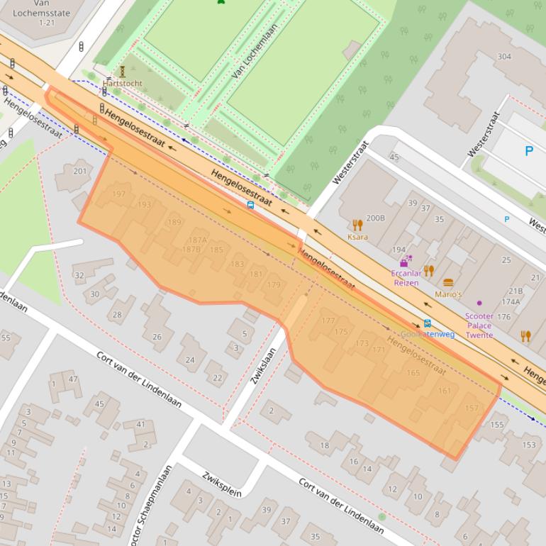 Kaart van postcodegebied 7521AB.