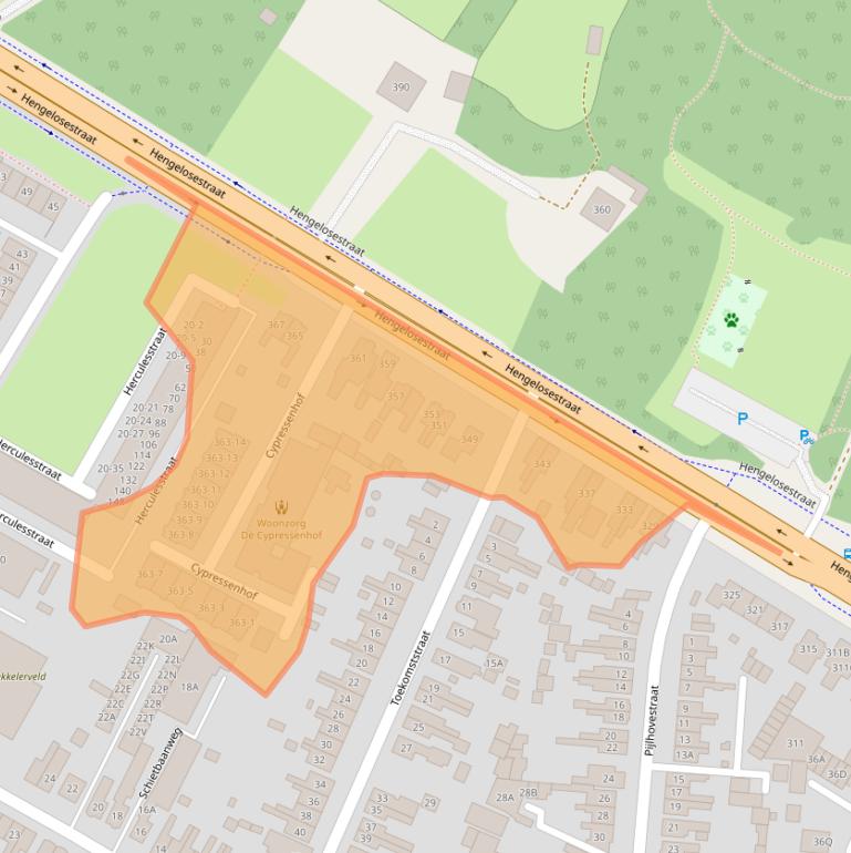 Kaart van postcodegebied 7521AE.