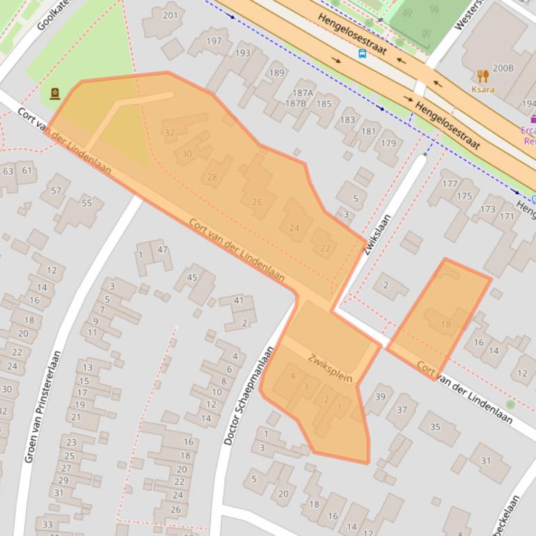 Kaart van postcodegebied 7521AT.