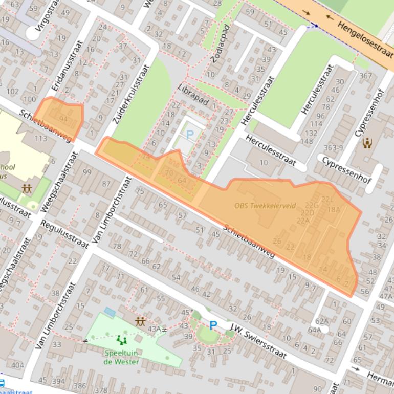 Kaart van postcodegebied 7521DB.