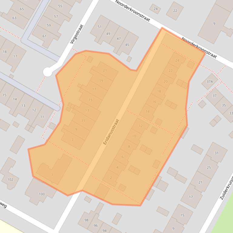 Kaart van postcodegebied 7521DD.