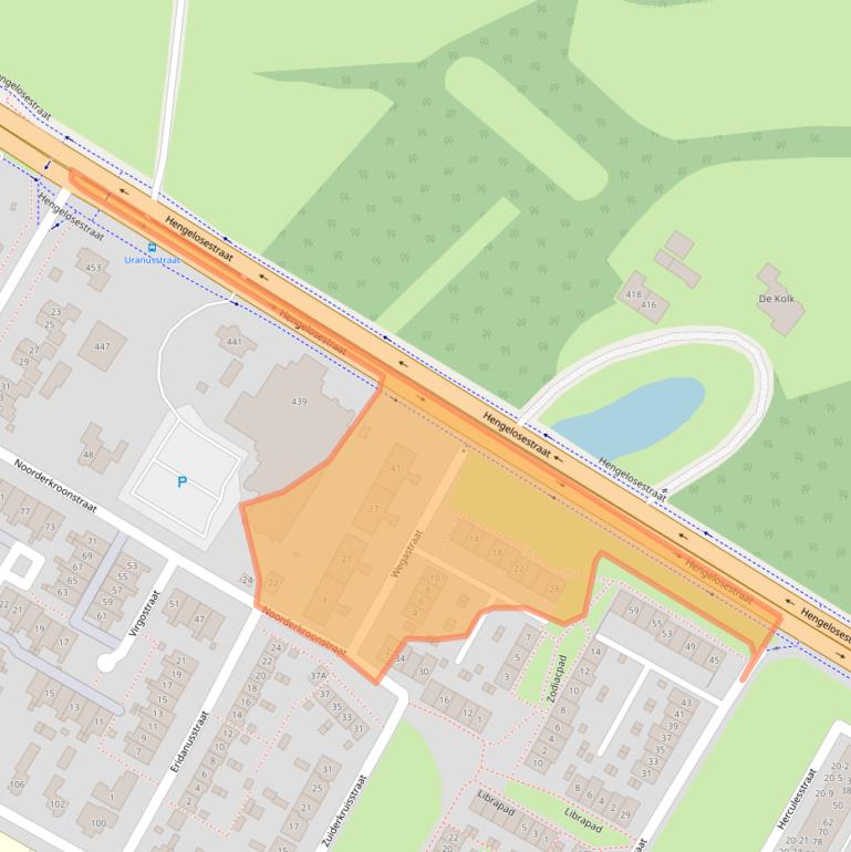 Kaart van postcodegebied 7521DG.