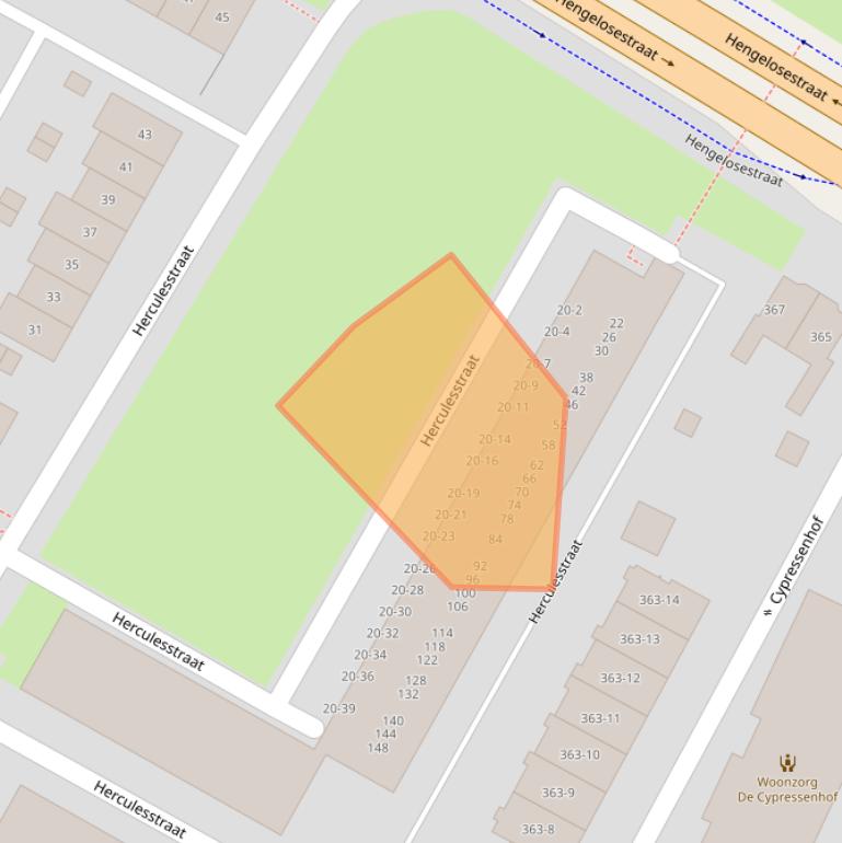 Kaart van postcodegebied 7521DL.