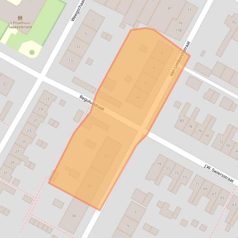 Kaart van postcodegebied 7521DT.