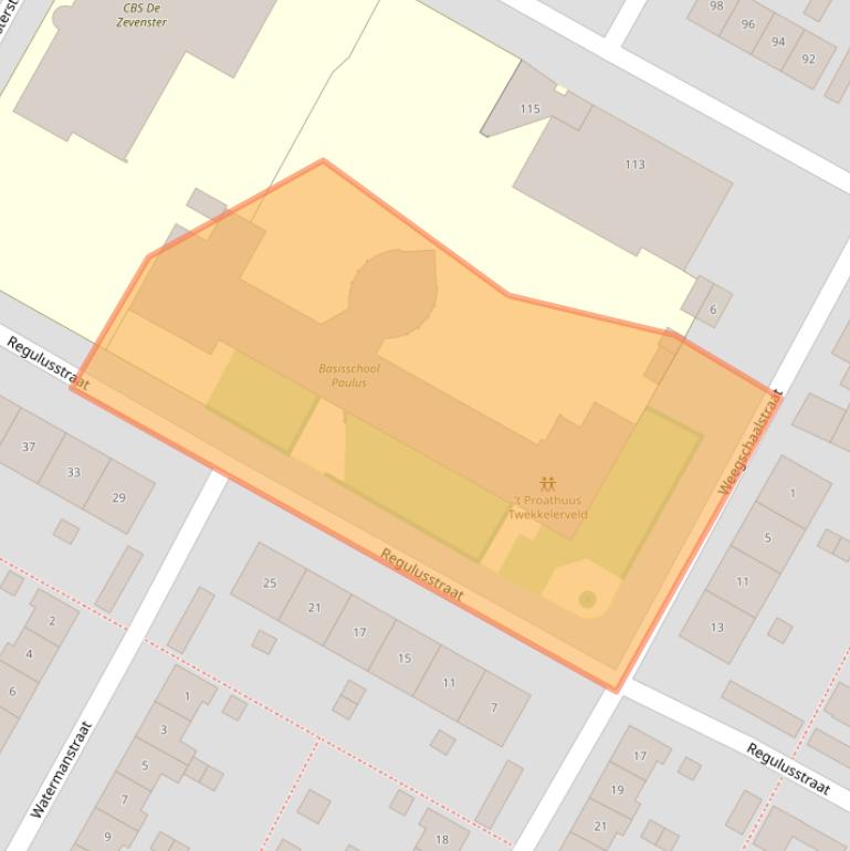 Kaart van postcodegebied 7521DX.