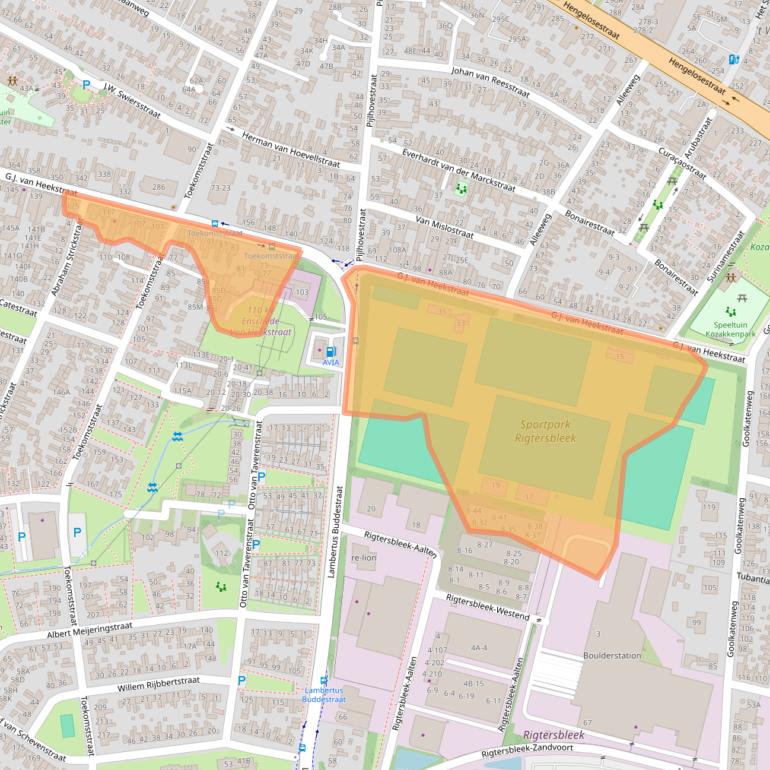 Kaart van postcodegebied 7521EB.