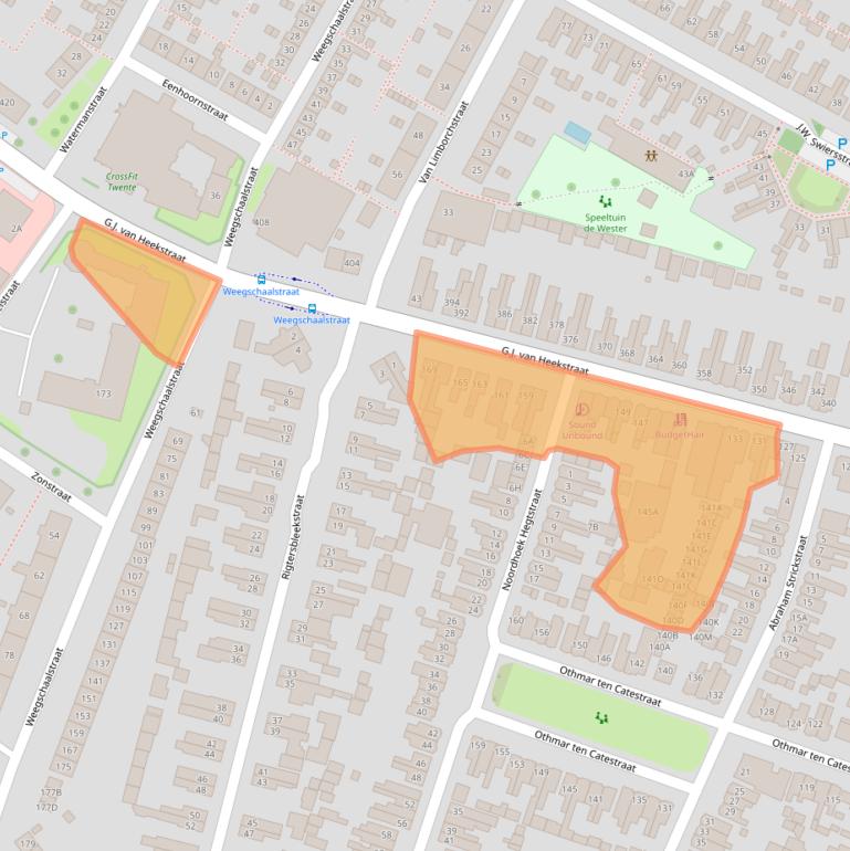 Kaart van postcodegebied 7521EC.