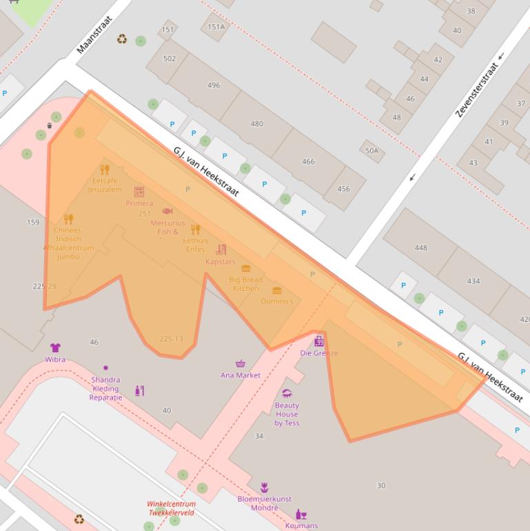 Kaart van postcodegebied 7521EE.