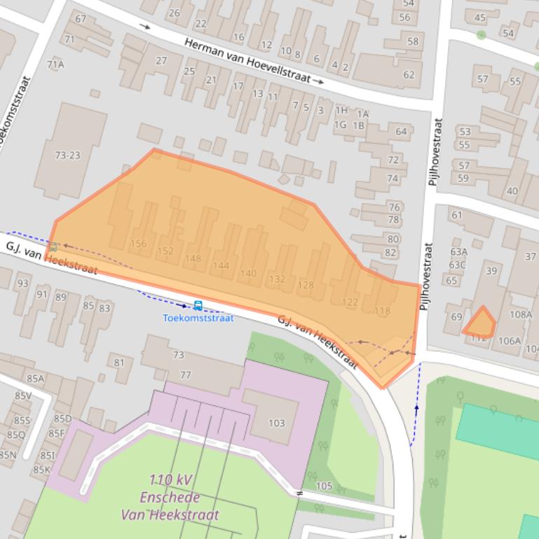 Kaart van postcodegebied 7521EJ.
