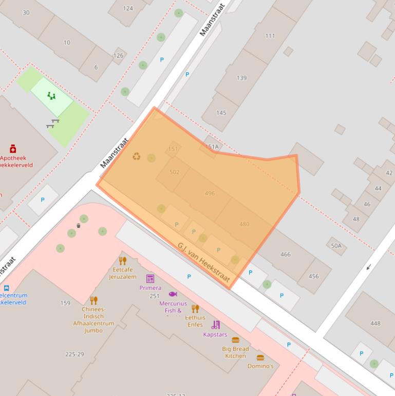 Kaart van postcodegebied 7521ER.