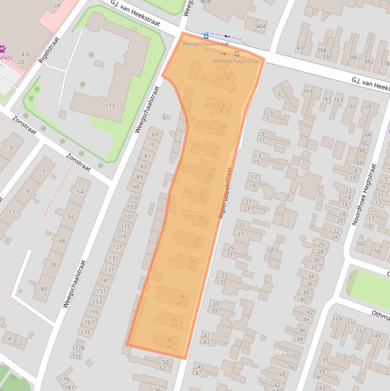 Kaart van postcodegebied 7521GK.