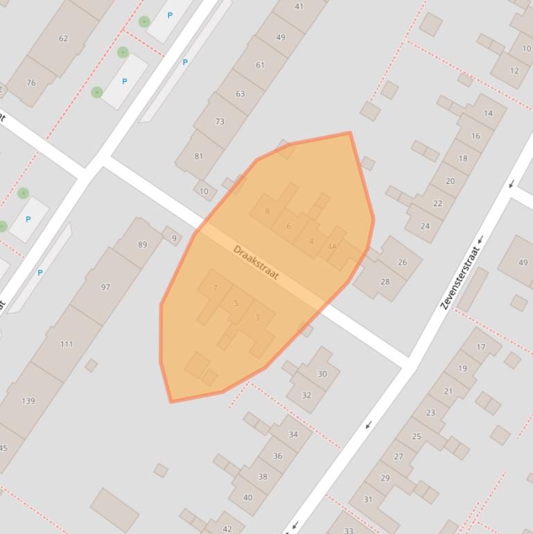 Kaart van postcodegebied 7521GR.