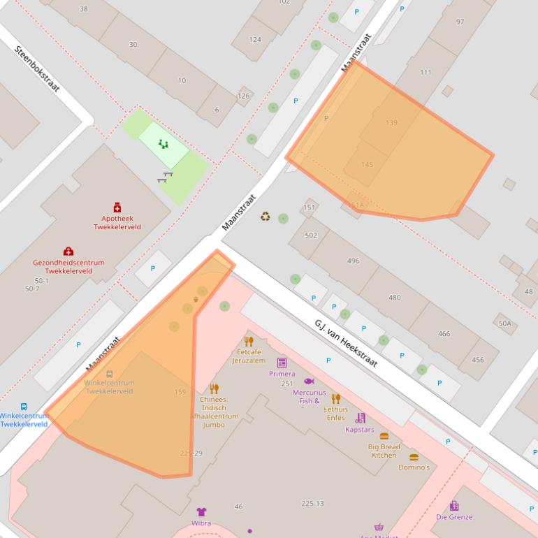 Kaart van postcodegebied 7521GW.