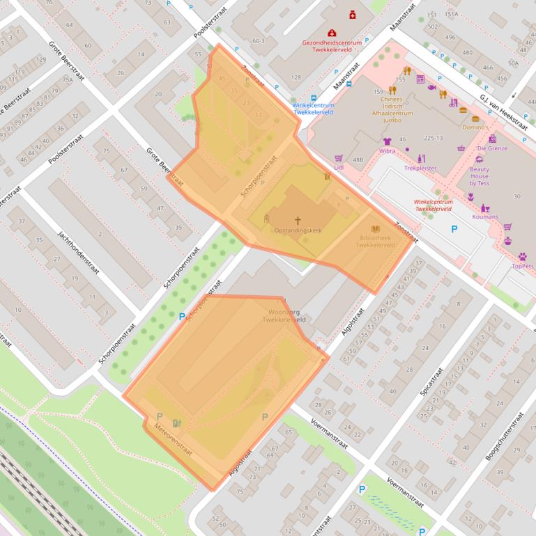 Kaart van postcodegebied 7521HD.