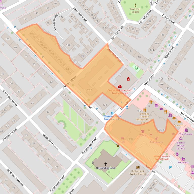 Kaart van postcodegebied 7521HJ.