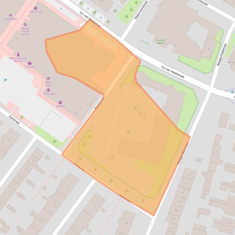 Kaart van postcodegebied 7521HK.