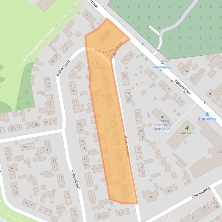 Kaart van postcodegebied 7521JR.