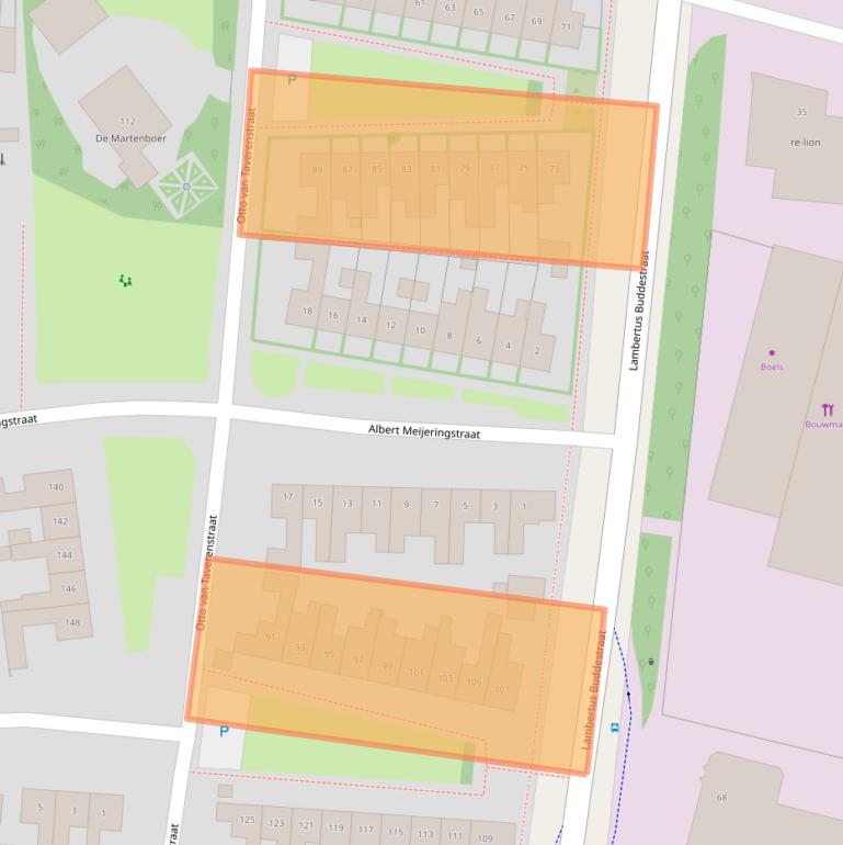 Kaart van postcodegebied 7521TC.