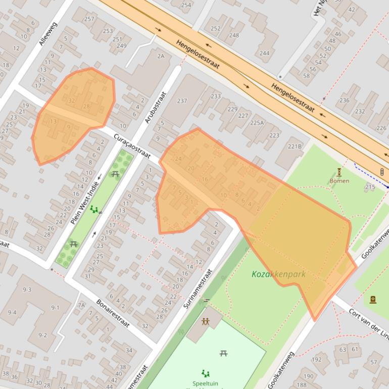 Kaart van postcodegebied 7521VB.