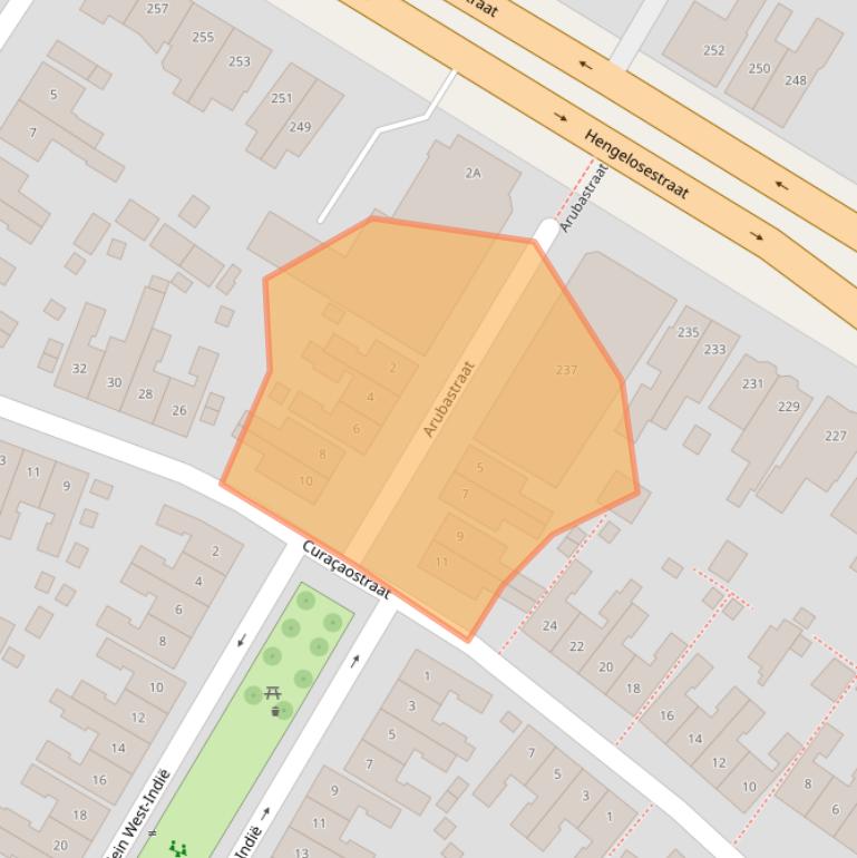 Kaart van postcodegebied 7521VC.