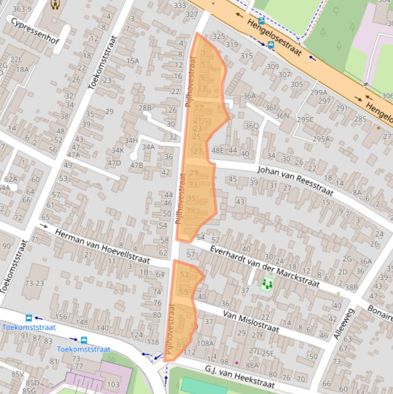 Kaart van postcodegebied 7521VS.