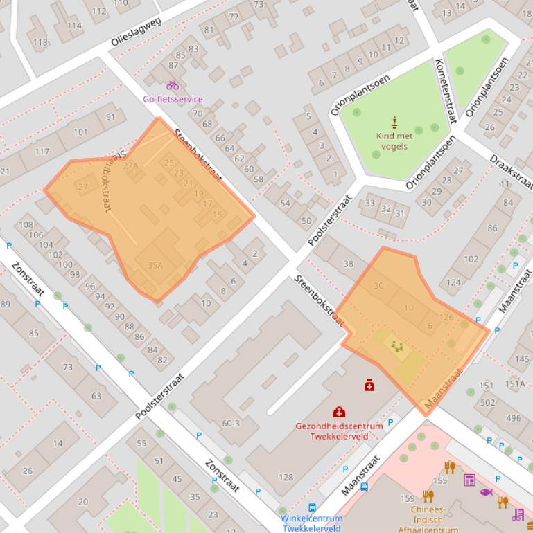 Kaart van postcodegebied 7521XC.