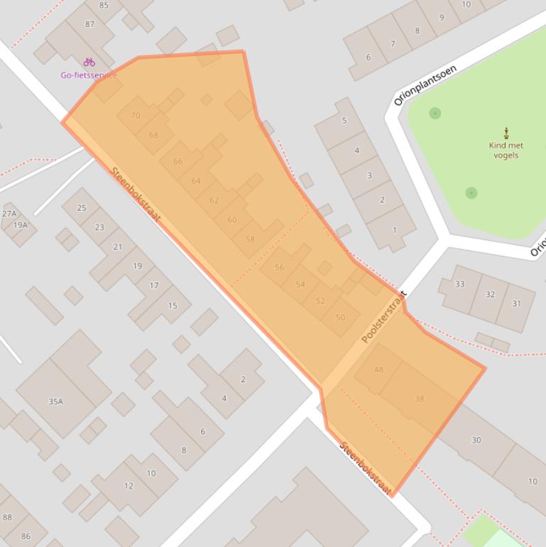 Kaart van postcodegebied 7521XD.