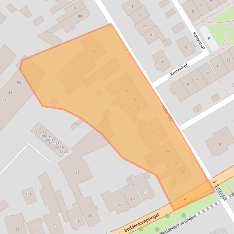 Kaart van postcodegebied 7522BN.