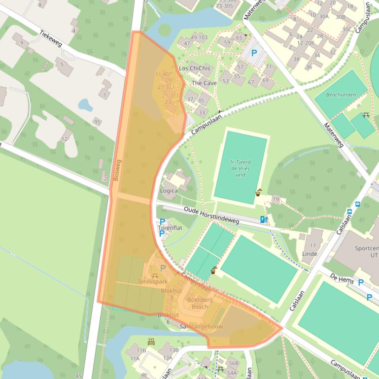 Kaart van postcodegebied 7522NC.