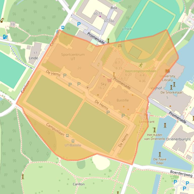 Kaart van postcodegebied 7522NL.