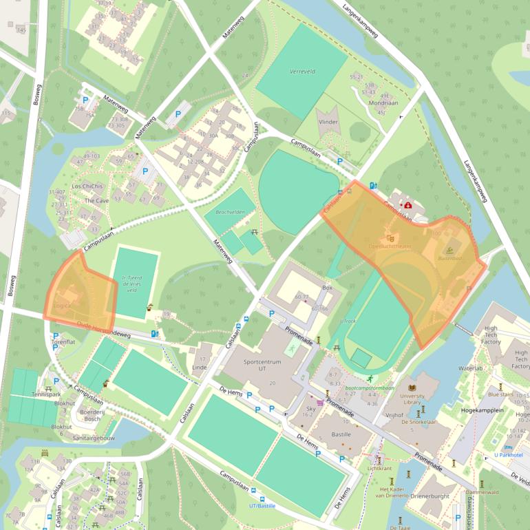 Kaart van postcodegebied 7522NR.